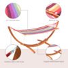 Outsunny Alfresco Relaxation Haven: 10' Rainbow Wood Hammock Stand for Patio Bliss | Aosom.com - Image 5