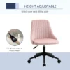 Vinsetto Mid-Back Office Chair, Velvet Fabric Swivel Scallop Shape Computer Desk Chair for Home Office or Bedroom, Pink - Image 4