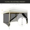 Outsunny 10x10 Pop Up Canopy Tent, Mesh Sidewalls, Adjustable Height, Carry Bag Included - Garden Patio Shade, Easy Setup | Aosom.com - Image 3