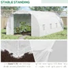 Outsunny 20' x 10' x 7' Walk-In Tunnel Greenhouse with Zippered Door & 8 Mesh Windows, Large Garden Green House Kit, Galvanized Steel Frame, White - Image 5