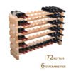 HOMCOM Elegant 72-Bottle Wooden Wine Rack, Stackable Storage, Natural Wood Finish, for Kitchen or Cellar | Aosom.com - Image 4