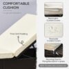 Outsunny Outdoor Lounge Chairs Set of 2 with 5-Level Angles Adjust Backrest, Thick Cushions, & Matching Table, for Pool Side, Cream White - Image 6
