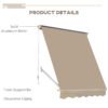 Outsunny 6' Cream Drop Arm Manual Retractable Patio Awning - UV & Sun Protection Window Sunshade with Hardware | Aosom.com - Image 6