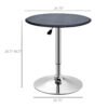HOMCOM Bistro Bar Table 25", Round, Adjustable Height, Chrome Steel Base, for Home Bar, Kitchen, Dining - Black/Chrome | Aosom.com - Image 2