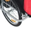 Aosom Elite Red 3-Wheel Bicycle Trailer for Kids, Safe Two-Child Carrier with Ample Storage & Safety Harnesses - Image 7