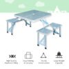 Outsunny 38" Camping Table and Chairs, Foldable with 4 seat Aluminum picnic Table / Outdoor Portable Suitcase for BBQ, Silver | Aosom.com - Image 4
