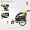 Aosom Elite 360 Swivel Bike Trailer for 2Seats, 2-Wheel  Cargo Bike Trailer With 2 Security Harnesses - Image 4