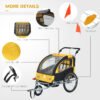 Aosom Elite 360 Swivel Bike Trailer for 2Seats, 2-Wheel  Cargo Bike Trailer With 2 Security Harnesses - Image 5