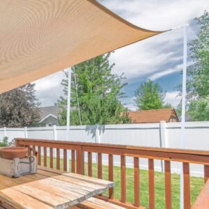 Outsunny Sun Shade Sail Kit Durable Canopy Installation Pole Enhanced Outdoor Comfort & Protection | Aosom.com