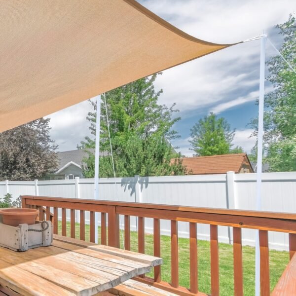 Outsunny Sun Shade Sail Kit Durable Canopy Installation Pole Enhanced Outdoor Comfort & Protection | Aosom.com