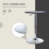 HOMCOM Bistro Bar Table 25", Round, Adjustable Height, Chrome Steel Base, for Home Bar, Kitchen, Dining - Black/Chrome | Aosom.com - Image 5