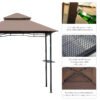Outsunny 8' Patio BBQ Grill Gazebo Canopy, 2 Tier - Flame Retardant Cover, Large Storage, Stylish Utility for Outdoor Cooking | Aosom.com - Image 4
