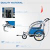 Aosom Elite 360 Swivel Bike Trailer for Kids Double Child Two-Wheel Bicycle Cargo Trailer With 2 Security Harnesses, Blue - Image 4