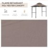 Outsunny 8' Patio BBQ Grill Gazebo Canopy, 2 Tier - Flame Retardant Cover, Large Storage, Stylish Utility for Outdoor Cooking | Aosom.com - Image 5