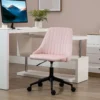 Vinsetto Mid-Back Office Chair, Velvet Fabric Swivel Scallop Shape Computer Desk Chair for Home Office or Bedroom, Pink - Image 10