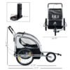 Aosom Elite Kids White 3-Wheel Bike Trailer, Secure Two-Child Carrier with Extra Storage Space & Safety Harnesses - Image 2