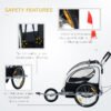 Aosom Elite Kids White 3-Wheel Bike Trailer, Secure Two-Child Carrier with Extra Storage Space & Safety Harnesses - Image 4