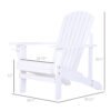 Outsunny White Wooden Adirondack Chair for Outdoor Fire Pit - Classic Lounge Design with Cup Holder, Ergonomic Patio Seating | Aosom.com - Image 2