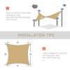 Outsunny 20x13 ft Rectangle Sun Shade Sail Sand Canopy UV Protection with D-Rings for Patio Yard | Aosom.com - Image 5