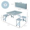 Outsunny 38" Camping Table and Chairs, Foldable with 4 seat Aluminum picnic Table / Outdoor Portable Suitcase for BBQ, Silver | Aosom.com - Image 2