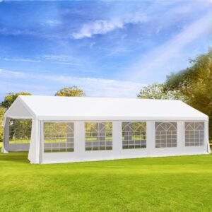 Outsunny 20x32ft Outdoor Party Tent Gazebo Canopy White Wedding Event with Removable Sidewalls | Aosom.com