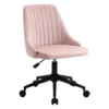 Vinsetto Mid-Back Office Chair, Velvet Fabric Swivel Scallop Shape Computer Desk Chair for Home Office or Bedroom, Pink - Image 11