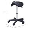 HOMCOM Hydraulic Swivel Rolling Stool, Adjustable Salon Tattoo Spa Chair in PU Leather Black for Professional Use | Aosom.com - Image 2