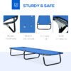 Outsunny Deluxe Folding Military-style Camping Cot - Blue - Image 4