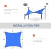 Outsunny 24ft Square Sun Sail Shade Canopy for Patio, UV Protection, Weather-Resistant in Blue | Aosom.com - Image 3