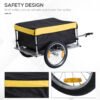 Aosom Bicycle Cargo Trailer, Yellow, Two-Wheel Bike Luggage Wagon with Removable Cover - Image 6
