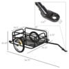 Aosom Bicycle Cargo Trailer Foldable Bike Cart Wagon with Hitch 16 Wheels 88 lbs Load Capacity Black - Image 2