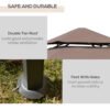 Outsunny 8' Patio BBQ Grill Gazebo Canopy, 2 Tier - Flame Retardant Cover, Large Storage, Stylish Utility for Outdoor Cooking | Aosom.com - Image 3