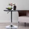 HOMCOM Bistro Bar Table 25", Round, Adjustable Height, Chrome Steel Base, for Home Bar, Kitchen, Dining - Black/Chrome | Aosom.com - Image 6