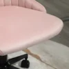 Vinsetto Mid-Back Office Chair, Velvet Fabric Swivel Scallop Shape Computer Desk Chair for Home Office or Bedroom, Pink - Image 9