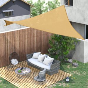 Outsunny 20x16ft Rectangle Sun Shade Sail Canopy Outdoor Patio Deck Yard UV Block Sand | Aosom.com