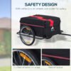 Aosom Bicycle Cargo Trailer, Two-Wheel Bike Luggage Wagon, with Removable Cover, Red, Versatile Use - Image 6