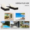 Outsunny Outdoor Lounge Chairs Set of 2 with 5-Level Angles Adjust Backrest, Thick Cushions, & Matching Table, for Pool Side, Cream White - Image 7