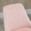 Vinsetto Mid-Back Office Chair, Velvet Fabric Swivel Scallop Shape Computer Desk Chair for Home Office or Bedroom, Pink - Image 8