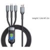 Transparent Luminous 3-in-1 Super Fast Charging Cable, USB Cable Fast Charging - Image 2