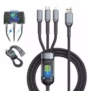 Transparent Luminous 3-in-1 Super Fast Charging Cable, USB Cable Fast Charging