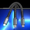 Transparent Luminous 3-in-1 Super Fast Charging Cable, USB Cable Fast Charging - Image 7
