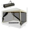 Outsunny 10x10 Pop Up Canopy Tent, Mesh Sidewalls, Adjustable Height, Carry Bag Included - Garden Patio Shade, Easy Setup | Aosom.com - Image 2