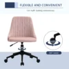 Vinsetto Mid-Back Office Chair, Velvet Fabric Swivel Scallop Shape Computer Desk Chair for Home Office or Bedroom, Pink - Image 6