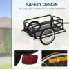 Aosom Bicycle Cargo Trailer Foldable Bike Cart Wagon with Hitch 16 Wheels 88 lbs Load Capacity Black - Image 3