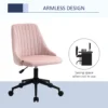 Vinsetto Mid-Back Office Chair, Velvet Fabric Swivel Scallop Shape Computer Desk Chair for Home Office or Bedroom, Pink - Image 5