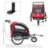 Aosom Elite 360 Swivel Double Child Red Bike Trailer, Secure Two-Wheel Bicycle Cargo Carrier with Safety Harnesses - Image 2