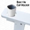 Outsunny White Wooden Adirondack Chair for Outdoor Fire Pit - Classic Lounge Design with Cup Holder, Ergonomic Patio Seating | Aosom.com - Image 4