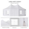 Outsunny 29’x20’ Large 10-Wall Outdoor Gazebo Tent, White - Open Floor, Weather-Protected Event Wedding Canopy | Aosom.com - Image 6